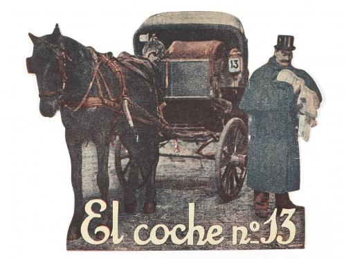 1940 ca. PROGRAMA DE MANO. EL COCHE Nº 13. Troquelado, offse