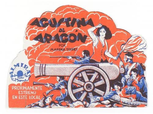 1929. PROGRAMA DE MANO. AGUSTINA DE ARAGON. Troquelado, lito