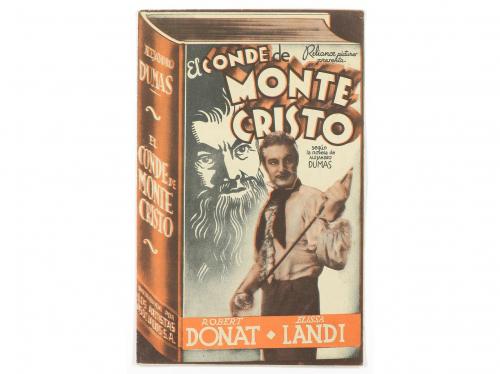 1934. PROGRAMA DE MANO. EL CONDE DE MONTECRISTO. Díptico tro