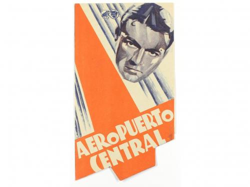 1933. PROGRAMA DE MANO. AEROPUERTO CENTRAL. Díptico troquela