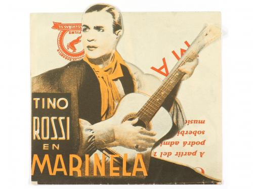 1936. PROGRAMA DE MANO. MARINELA. Díptico troquelado, offset