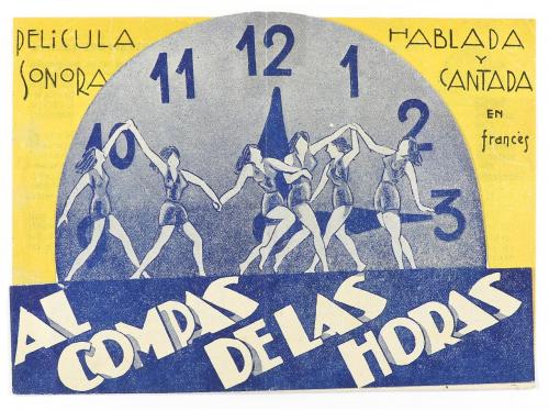 1931. PROGRAMA DE MANO. AL COMPAS DE LAS HORAS. Díptico troq