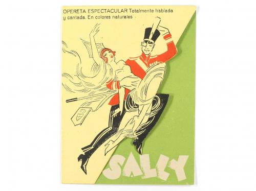 1929. PROGRAMA DE MANO. SALLY. Díptico troquelado, litografí