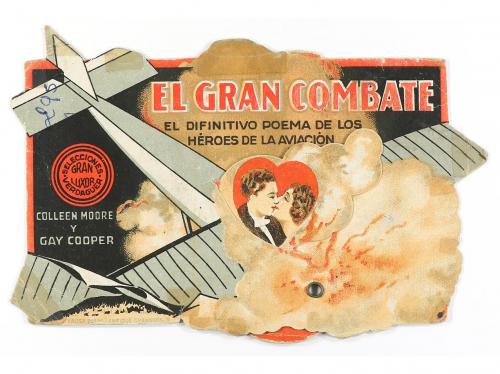 1928. PROGRAMA DE MANO. EL GRAN COMBATE. Troquelado de movim