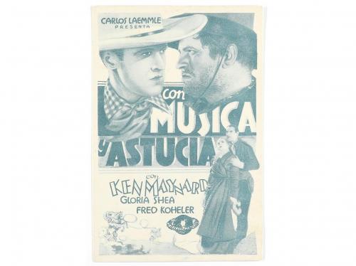 1933. PROGRAMA DE MANO. CON MUSICA Y ASTUCIA. Tarjeta, offse