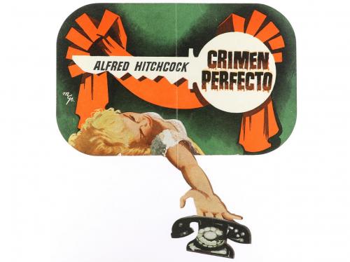 1954. PROGRAMA DE MANO. CRIMEN PERFECTO. Díptico troquelado 