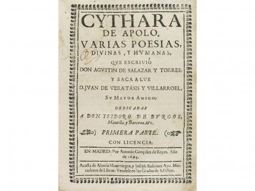 1694. LIBRO. (LITERATURA CASTELLANA). SALAZAR Y TORRES, AGUS