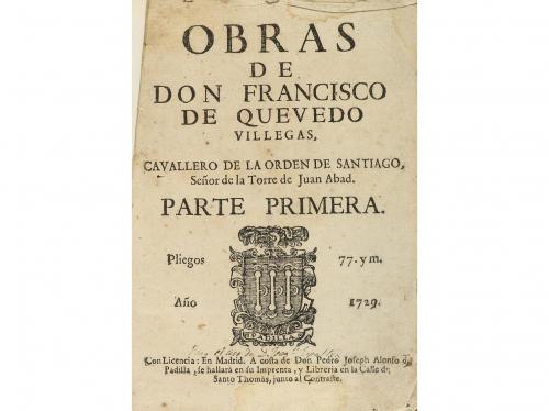 1729 y 1658. LIBRO. (LITERATURA). QUEVEDO Y VILLEGAS, FRANCI