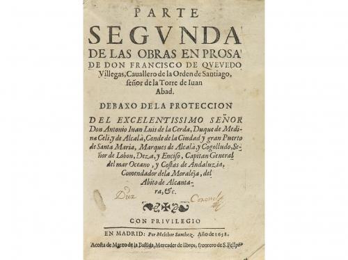 1729 y 1658. LIBRO. (LITERATURA). QUEVEDO Y VILLEGAS, FRANCI