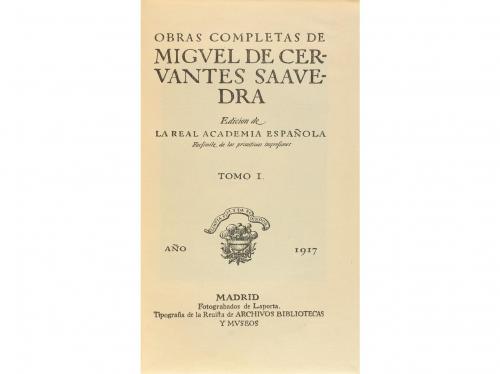 1917-1923. LIBRO. (CERVANTINA). CERVANTES, MIGUEL DE:. OBRAS