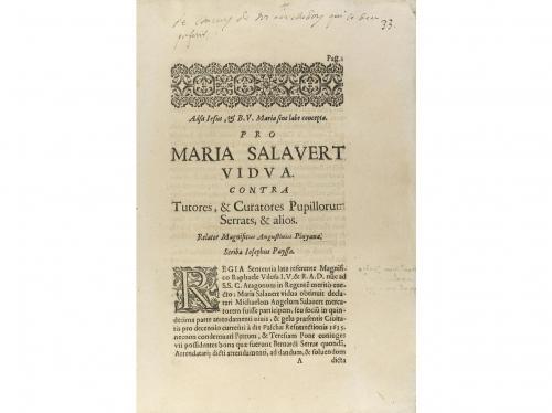 1720 ca. FOLLETOS. LOTE DE FOLLETOS DE TEMA JURÍDICO:. MARIA