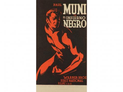 1935. PROGRAMA DE MANO. EL INFIERNO NEGRO. Litografía. Con p