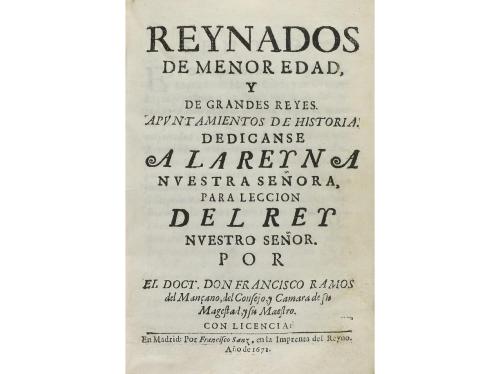 1672. LIBRO. (HISTORIA-MONARQUÍA). RAMOS DEL MANÇANO, FRANCI