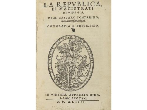 1544. LIBRO. (HISTORIA-VENECIA). CONTARINO, M. GASPARO:. LA 