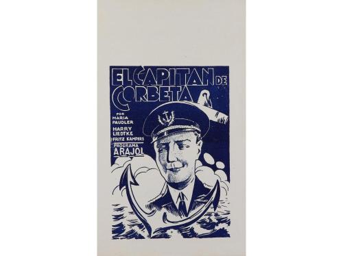 1930. PROGRAMA DE MANO. EL CAPITAN DE CORBETA. Díptico offse