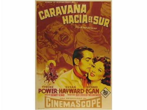 1955. CARTEL CINE. SOLIGO:. CARAVANA HACIA EL SUR. UNTAMED. 