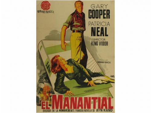 1949. CARTEL CINE. JANO:. EL MANANTIAL. THE FOUNTAINHEAD. Li