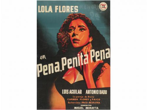 1953. CARTEL CINE. RENAU:. PENA, PENITA, PENA. Litografía. 1