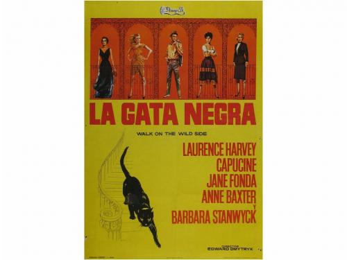 1962. CARTEL CINE. LA GATA NEGRA. WALK ON THE WILD SIDE. Off