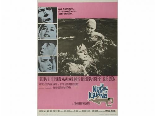 1964. CARTEL CINE. LA NOCHE DE LA IGUANA. THE NIGHT OF THE I