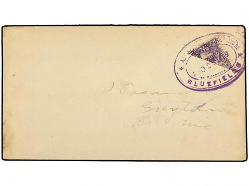 ✉ NICARAGUA. 1899 (Aug 31st). Cover to Greytown with diagona