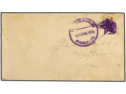 ✉ NICARAGUA. 1899 (Aug 28th). Cover to Greytown with diagona