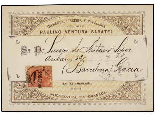 ✉ ESPAÑA. Ed. 202. 1889. Tarjeta Postal de la IMPRENTA DE PA