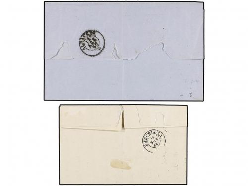 ✉ ESPAÑA. Ed. 48 (2). 1859. Dos cartas con sello de 4 cuarto