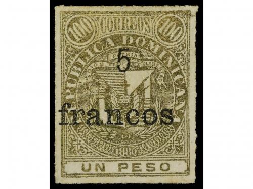 (*) REPUBLICA DOMINICANA. Sc. 70. 1883. 5 Fr. s. 1 p. oro. C