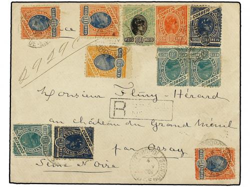 ✉ BRASIL. Ed. . 1902. Registered cover to FRANCE franked by 