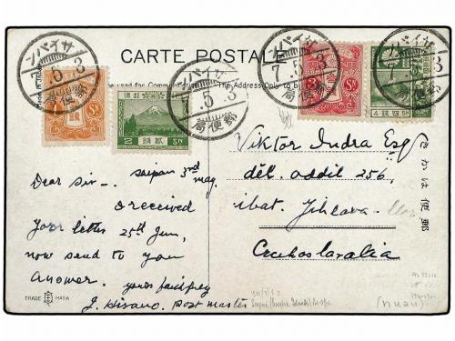 ✉ JAPON. 1932. CAROLINE ISLANDS. Postcard franked with grani