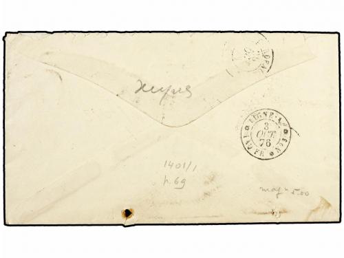✉ COLOMBIA. Ed. . 1876 (Oct 2). Stampless cover to BORDEAUX 