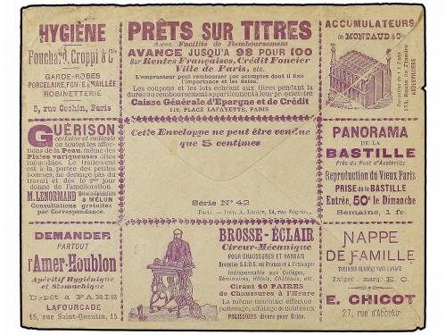 ✉ FRANCIA. 1887(Sept 27). Multiple Advertising Type Sage 15c