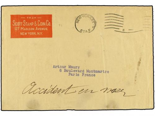 ✉ ESTADOS UNIDOS. Ed. . 1917 (Feb). Wreck cover addressed to