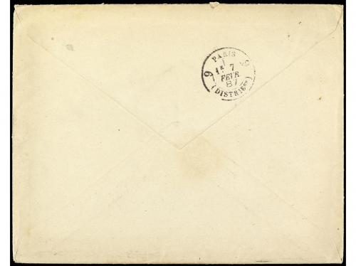 ✉ ESPAÑA. Ed. 204. 1887. 25 cts. gris en carta a Francia. Ma
