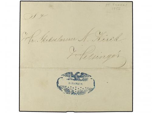 ✉ ANTILLAS DANESAS. Ed. . 1856. ST. THOMAS to HELSINGOR (Den
