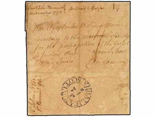 ✉ NUEVA ESCOCIA. Ed. . 1790 (Nov 1). Outer letter sheet from