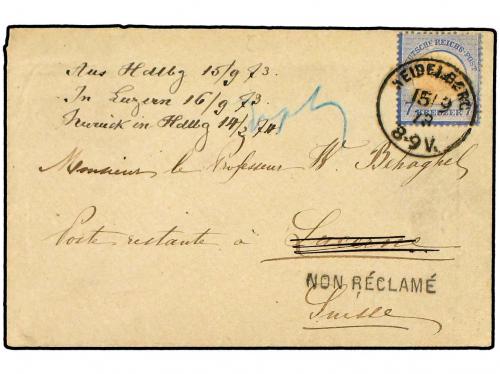 ✉ ALEMANIA. 1873 (Sept 15). Cover to Lucerne, Switzerland f