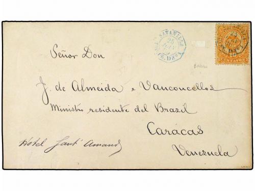 ✉ COLOMBIA. 1886. BARRANQUILLA a VENEZUELA. Circulada con se