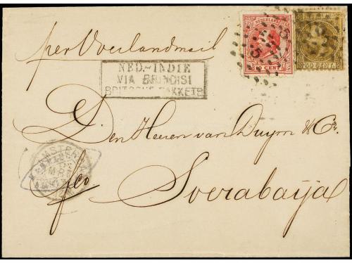 ✉ HOLANDA. N. 12IA,21C. 1873. AMSTERDAM a SOERABAJA (Indone