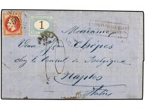 ✉ LEVANTE: CORREO FRANCES. 1870 (13 Apr.). Envelope from CO