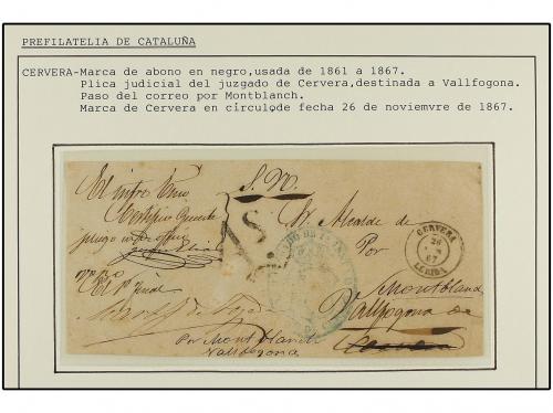 ✉ ESPAÑA: PREFILATELIA. 1766 a 1867. CERVERA. Colección de 1