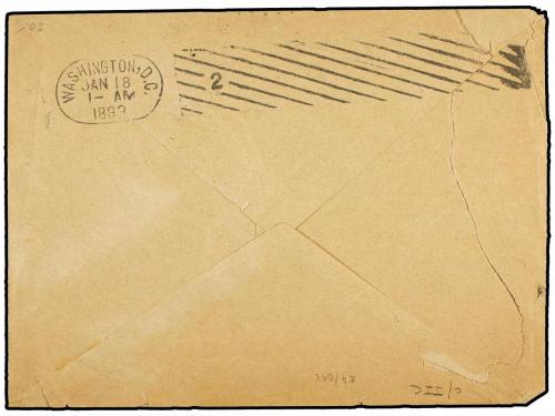 ✉ CUBA. 1899 (Feb 14). Telegram envelope endorsed &#39;Soldier&#39;s
