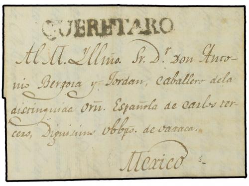 ✉ MEXICO. (1810 CA). Carta completa SIN FECHAR. QUERETARO a