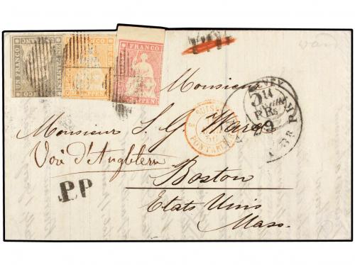 ✉ SUIZA. 1856 (April 14th). Entire letter from Vevey to Bos