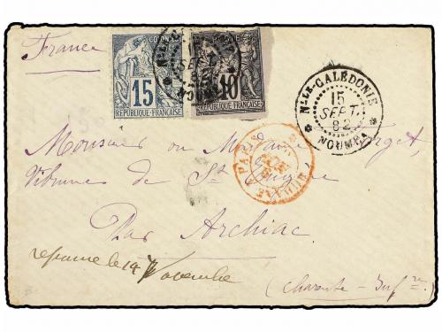 ✉ NUEVA CALEDONIA. 1882 (15 Sept.). Cover with mixed issue f