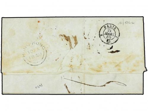 ✉ HONG KONG. 1850 (Jan 30). Entire letter from HONG KONG to