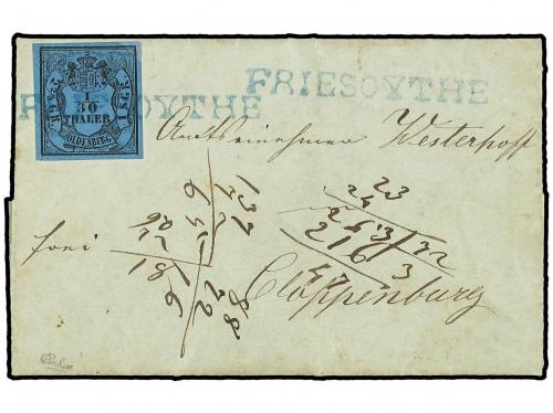 ✉ FALKLAND. 1853 (Dec 28). Entire letter to CLOPPENBURG fra