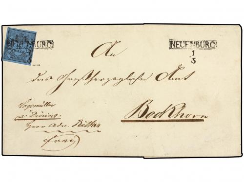 ✉ FALKLAND. 1852. 1/30 thaler black on blue, fine example o