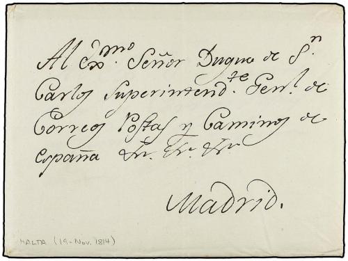 ✉ MALTA. 1814 (Nov. 19). SPANISH POST OFFICE (General Post O